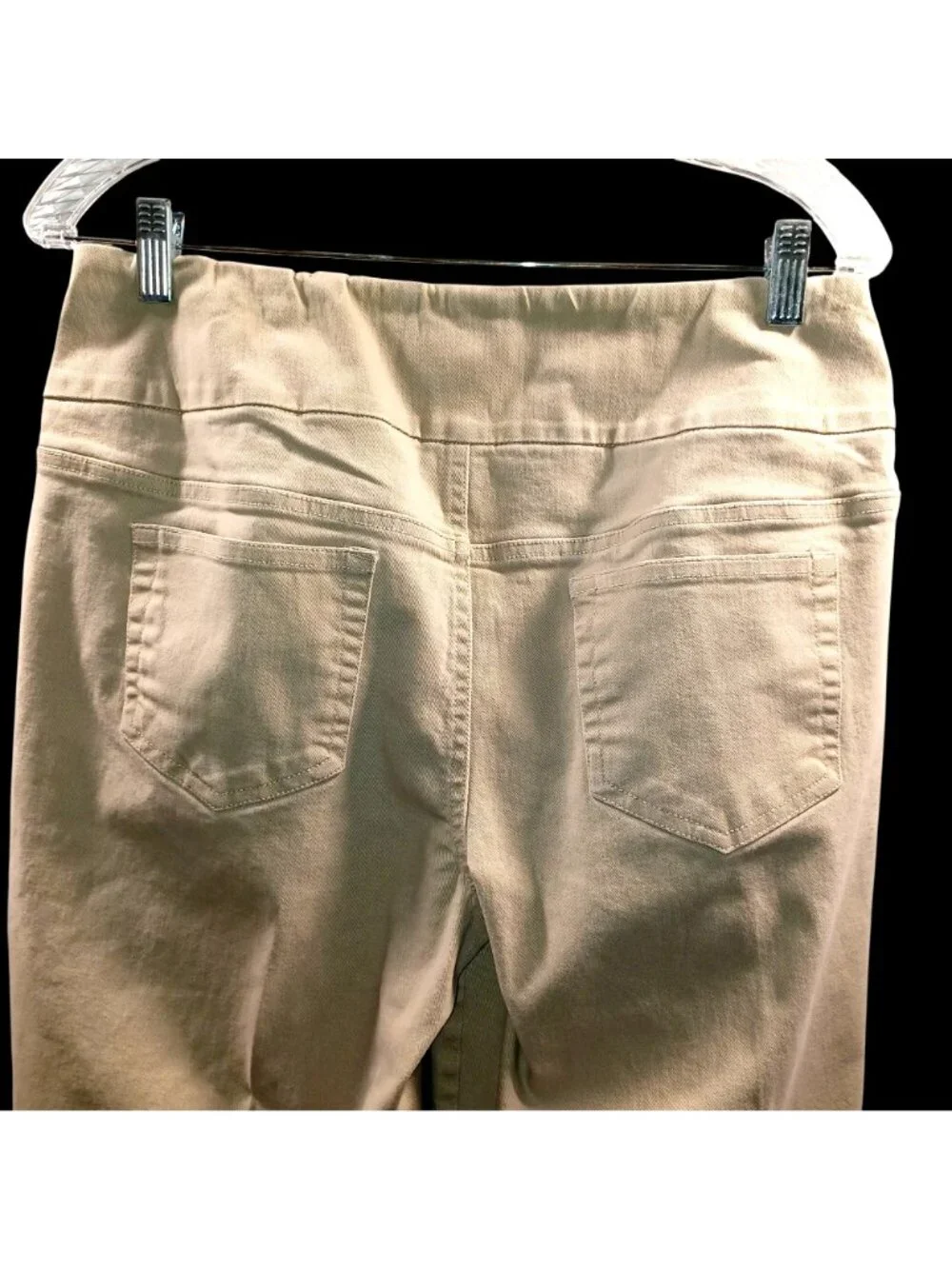 Petite Denim Jeans Tan Straight Leg Pull-On Stretch Pockets Chadwicks Womens 12P